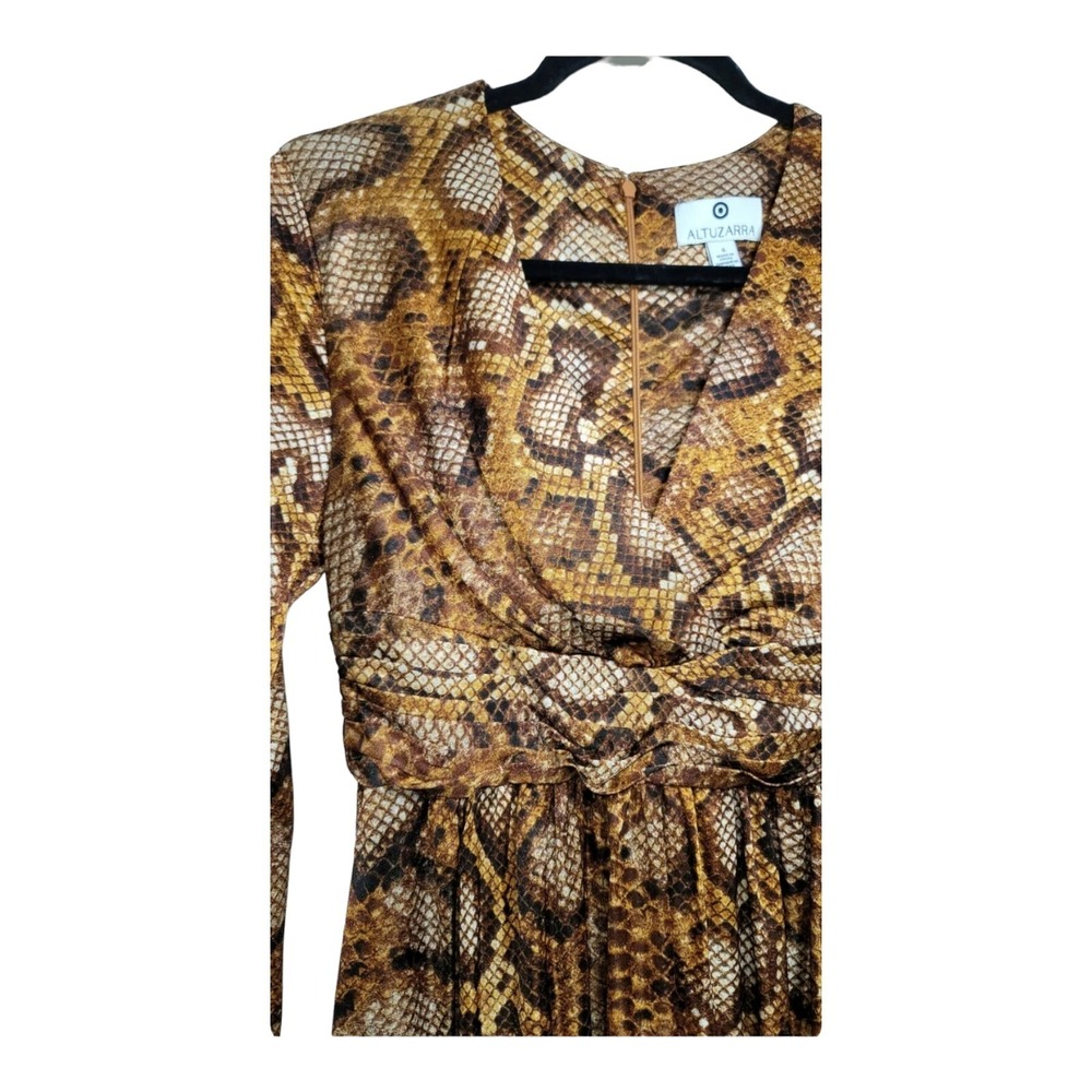 NWT Altuzarra Women's Size 6 Dress Animal Print Brown Long Sleeve - Picture 4 of 5